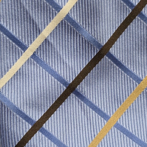 Donald J Trump Signature‎ Collection Tie Blue Check 100% Silk Gold Bar READ - Picture 3 of 12